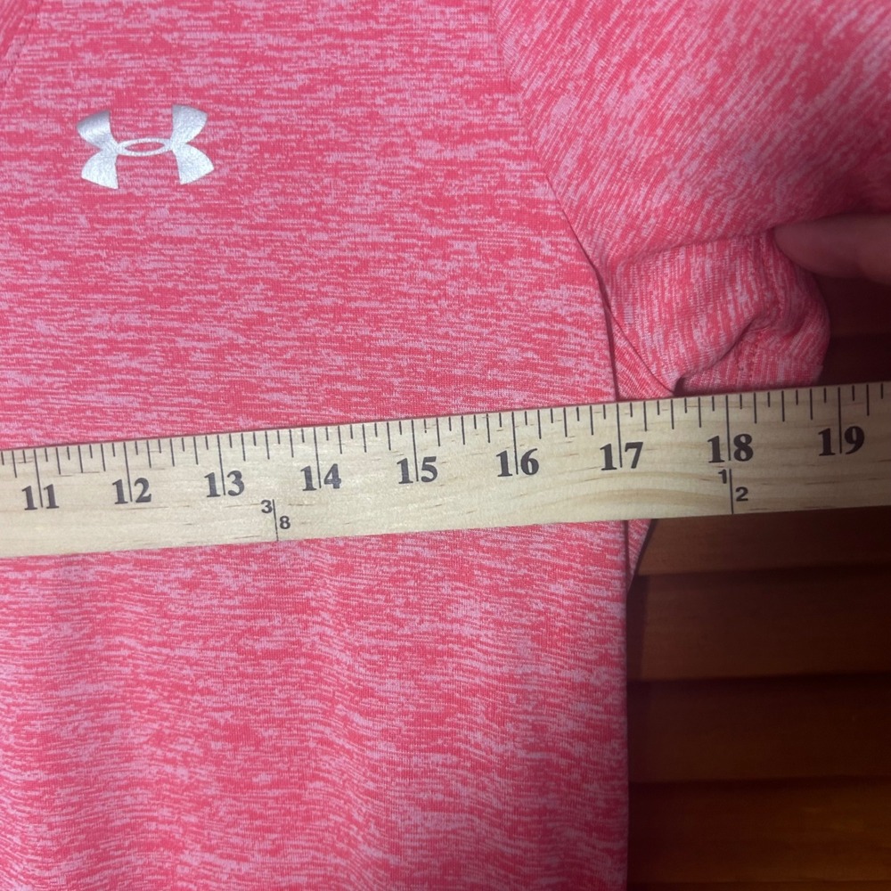 Under Armour Womens HeatGear V-Neck T-Shirt Pink Heather Space Dye Medium - Picture 6 of 6